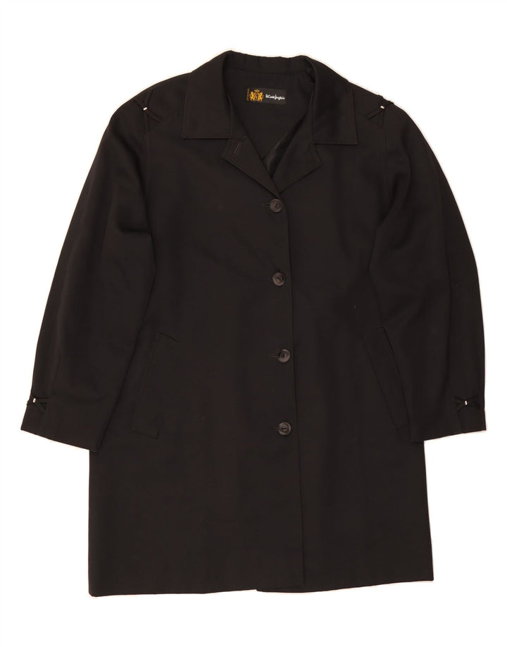 VINTAGE Womens Overcoat IT 46 Large Black Polyester Vintage Vintage and Second-Hand Vintage from Messina Hembry 