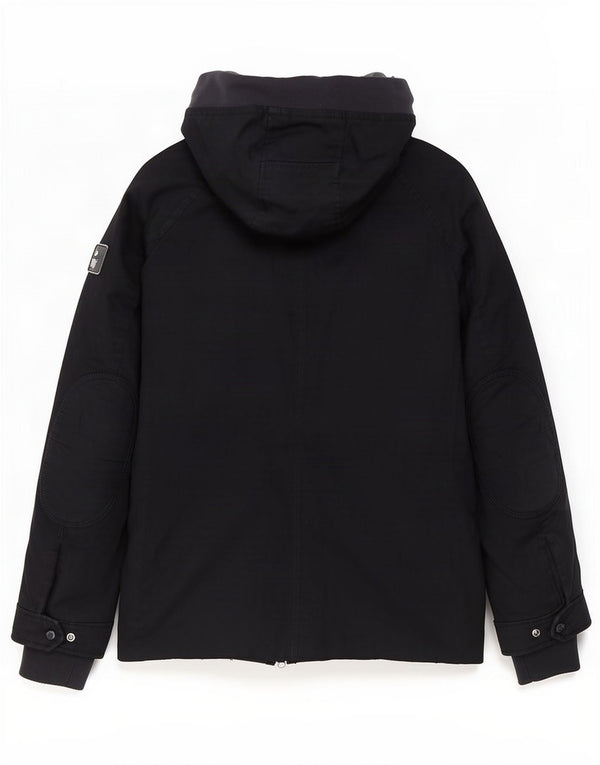 Woolrich Womens Hooded Padded Jacket UK 10 Small Navy Blue Cotton