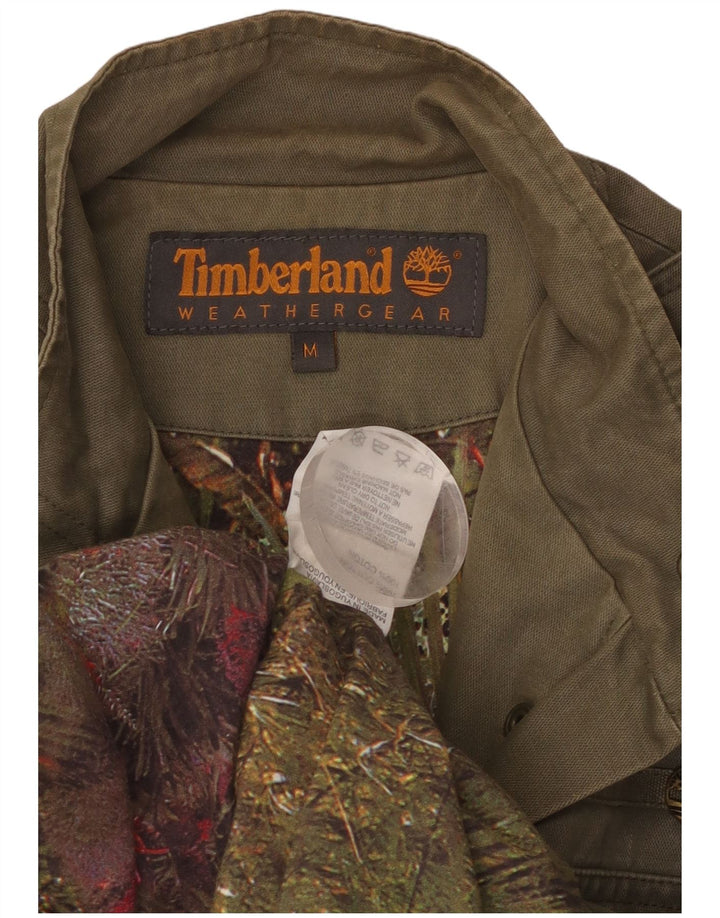 TIMBERLAND Womens Military Jacket UK 12 Medium Khaki Cotton