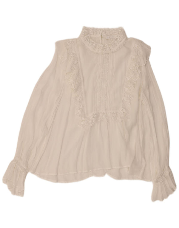 Eri + Ali Womens Long Sleeve Blouse Top UK 14 Medium White Viscose