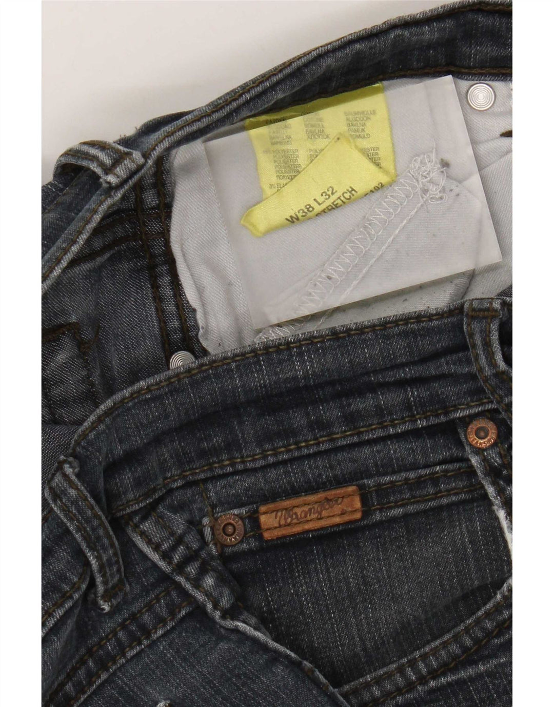 Wrangler Mens Straight Jeans W38 L32 Navy Blue Cotton