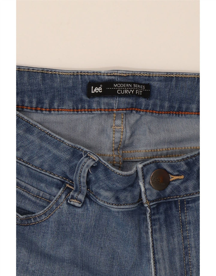 LEE Womens Curvy Fit Denim Shorts W30 Medium Blue Cotton Vintage Lee and Second-Hand Lee from Messina Hembry 