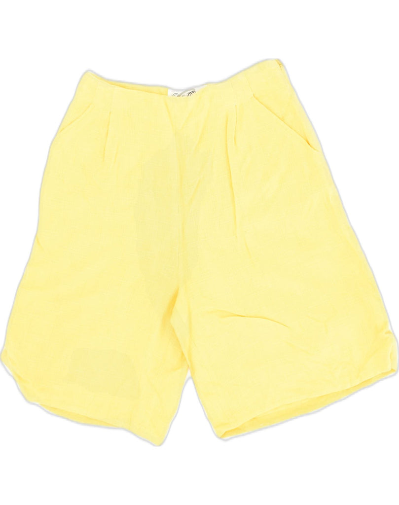 VINTAGE Womens High Waist Casual Shorts IT 42 Medium W26 Yellow Viscose | Vintage Vintage | Thrift | Second-Hand Vintage | Used Clothing | Messina Hembry 