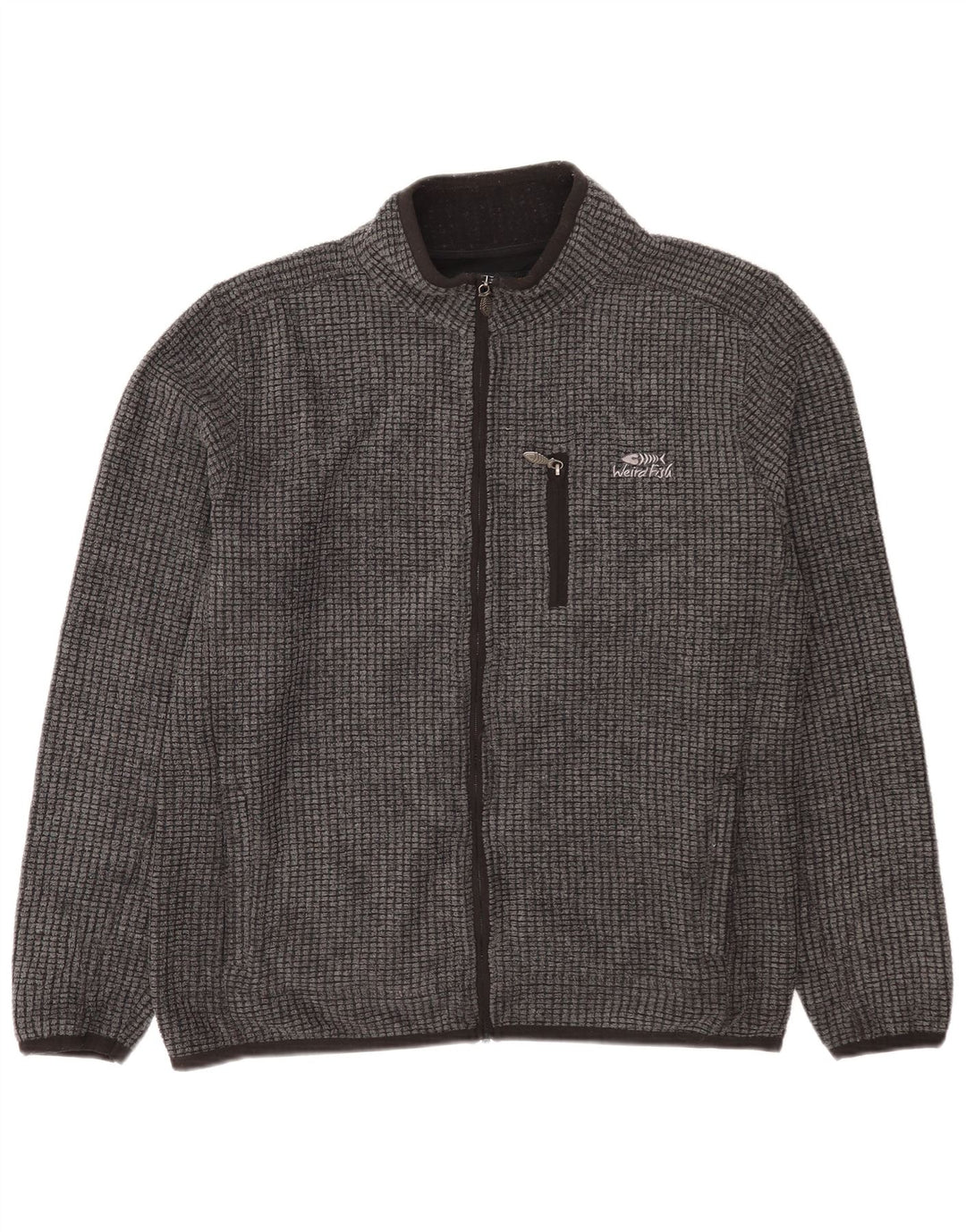 Weird Fish Mens Fleece Jacket UK 40 Large Grey Polyester