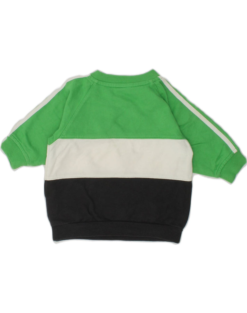 ADIDAS Baby Boys Button Neck Sweatshirt Jumper 0-3 Months Green | Vintage Adidas | Thrift | Second-Hand Adidas | Used Clothing | Messina Hembry 