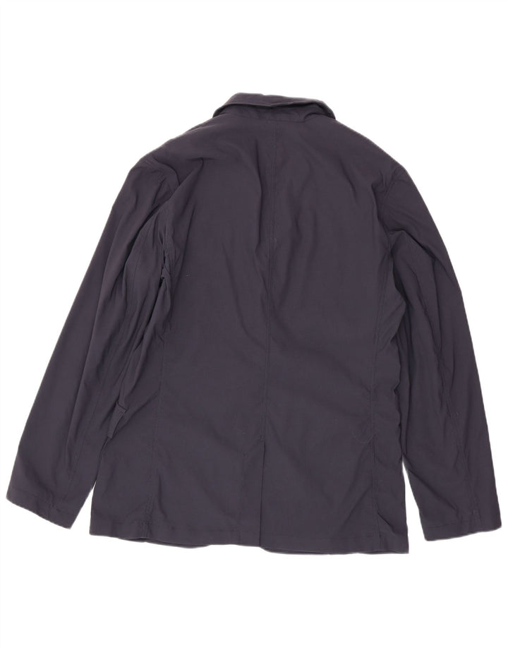 EDDIE BAUER Mens 3 Button Blazer Jacket UK 40 Large Navy Blue Nylon