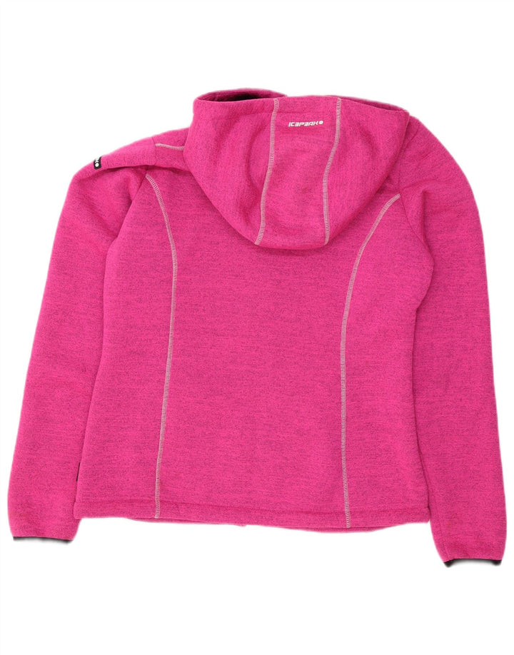 Icepeak Womens Zip Hoodie Sweater IT 48 XL Pink Flecked Polyester