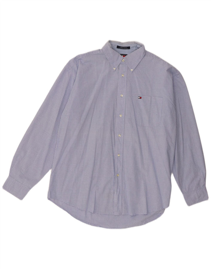 Tommy Hilfiger Mens Shirt XL Blue Check Cotton