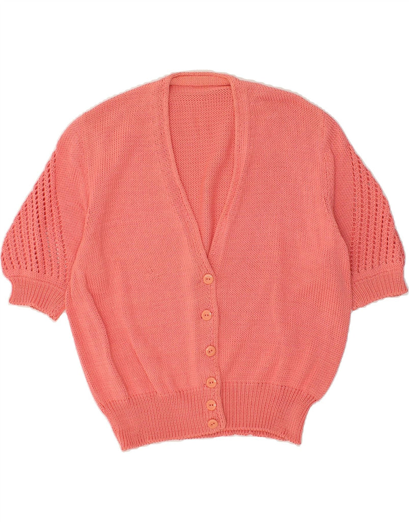 VINTAGE Womens Short Sleeve Cardigan Sweater UK 18 Large Pink | Vintage Vintage | Thrift | Second-Hand Vintage | Used Clothing | Messina Hembry 