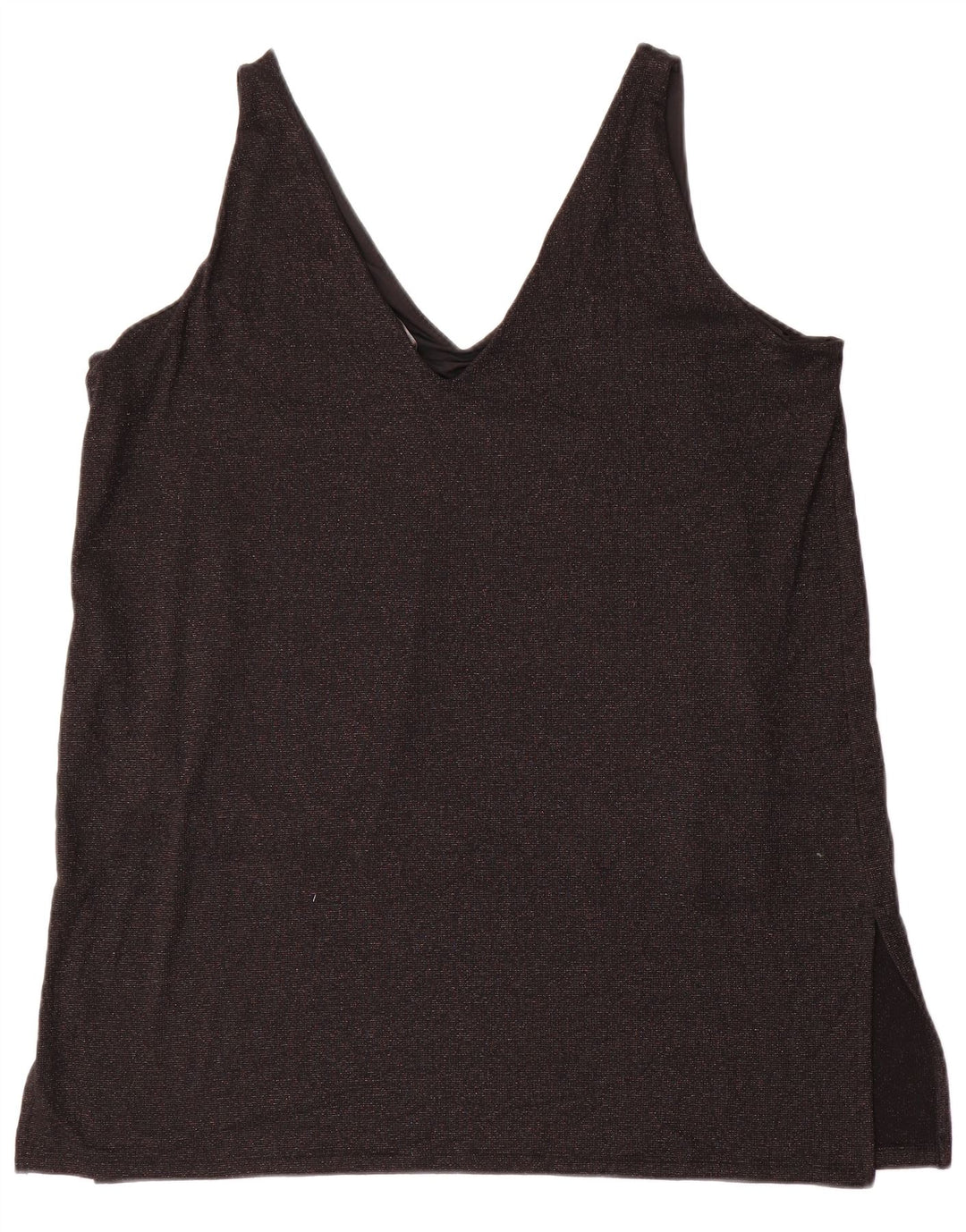 Marks & Spencer Womens Sleeveless Blouse Top UK 20 2XL Black Viscose