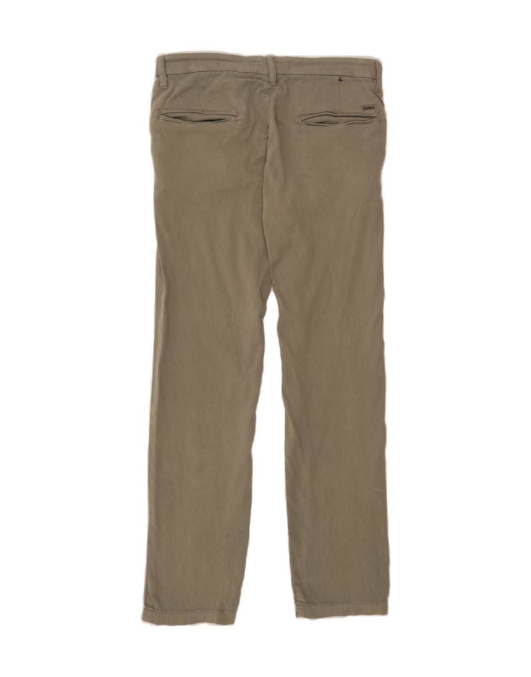 GUESS Womens Straight Chino Trousers W29 L29 Khaki Cotton Vintage Guess and Second-Hand Guess from Messina Hembry 