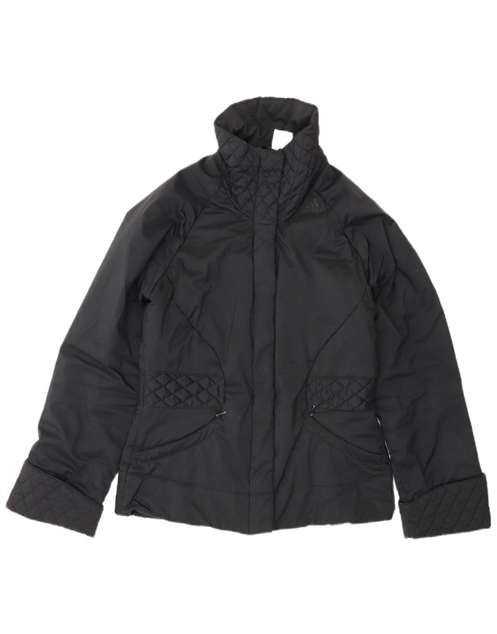 Adidas Womens Oversized Bomber Jacket UK 8 Small Black Polyester