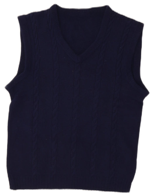Vintage Mens Vest Tank Top Large Navy Blue