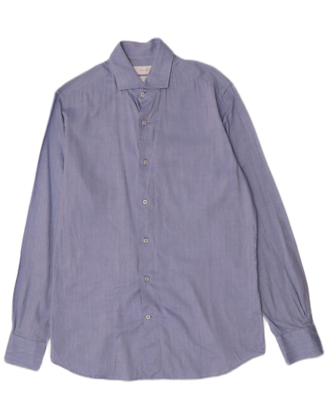 Massimo Dutti Mens Shirt EU 40 15 1/2 Medium Blue Cotton