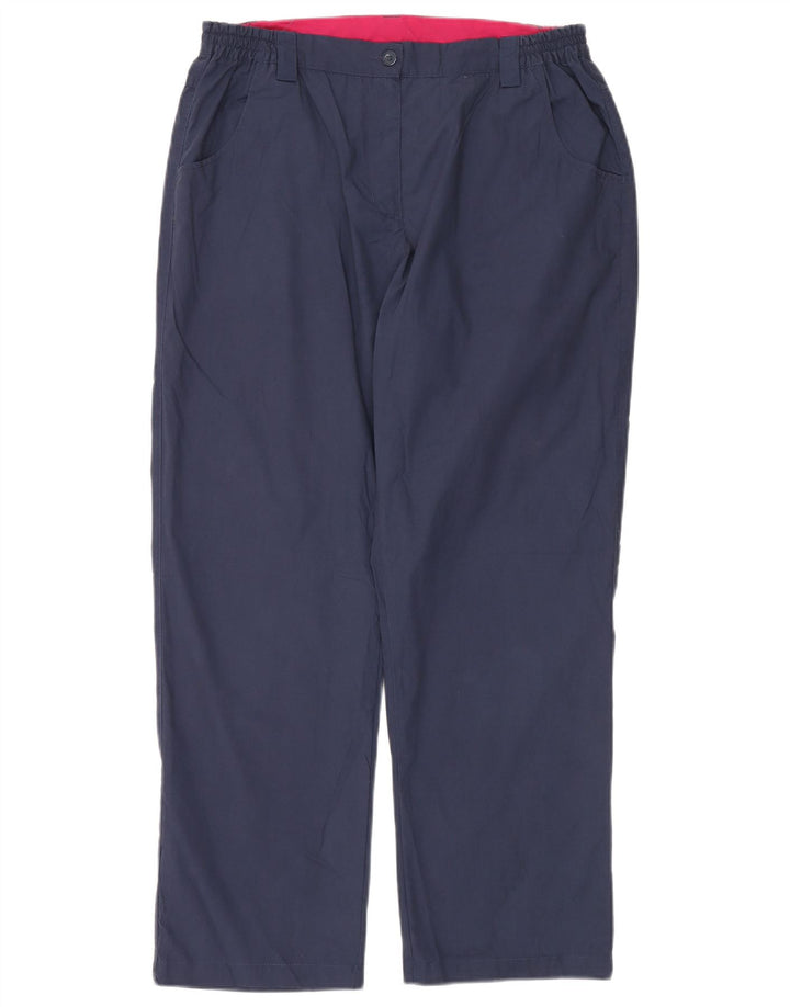 Mountain Warehouse Womens Straight Trousers UK 14 Large W34 L29 Navy Blue