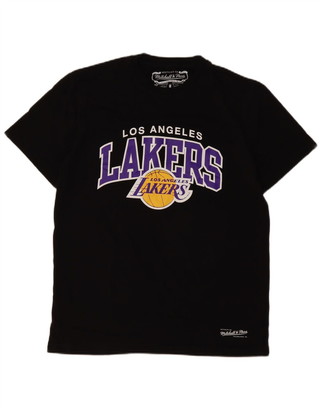 MITCHELL & NESS Mens Los Angeles Lakers Graphic T-Shirt Top Medium Black