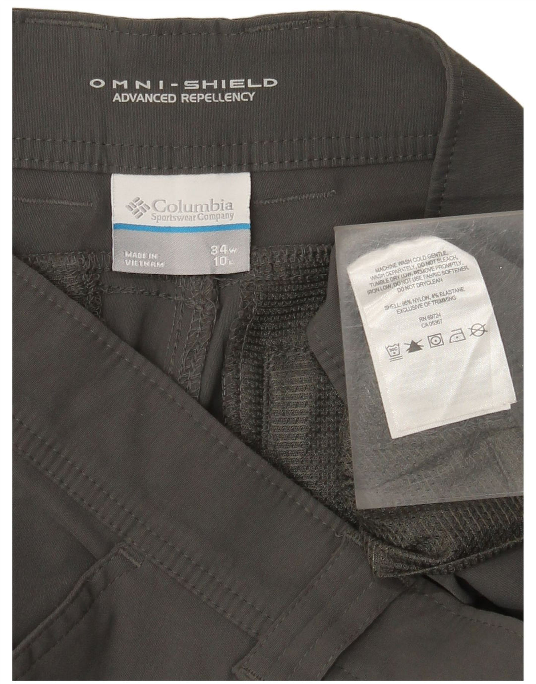 Columbia Mens Omni-Shade Shorts W34 Large Grey Nylon