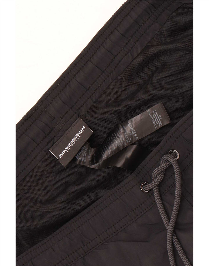 Emporio Armani Mens Graphic Swimming Shorts EU 48 Medium  Black Polyamide