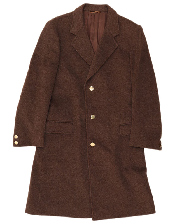 Vintage Womens Overcoat IT 52 2XL Brown Wool