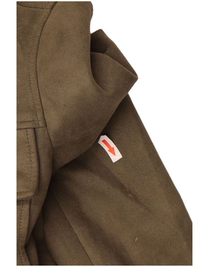 Marks & Spencer Womens Bomber Jacket UK 10 Small Khaki Polyester