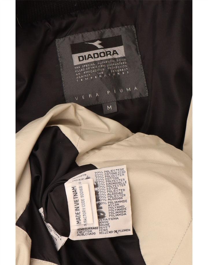DIADORA Mens Hooded Padded Coat UK 38 Medium Beige Polyester
