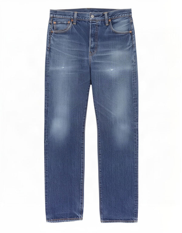 Levi's Mens Distressed Straight Jeans W34 L34 Blue Cotton