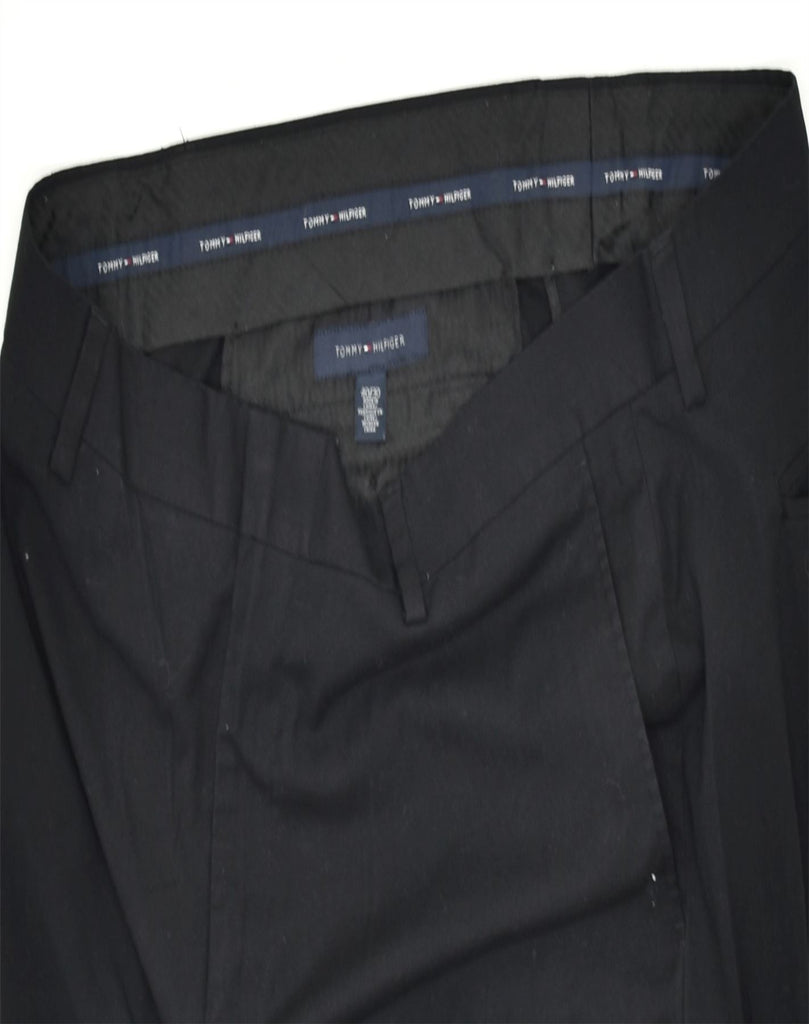 TOMMY HILFIGER Mens Slim Chino Trousers W40 L30 Black Polyester | Vintage | Thrift | Second-Hand | Used Clothing | Messina Hembry 