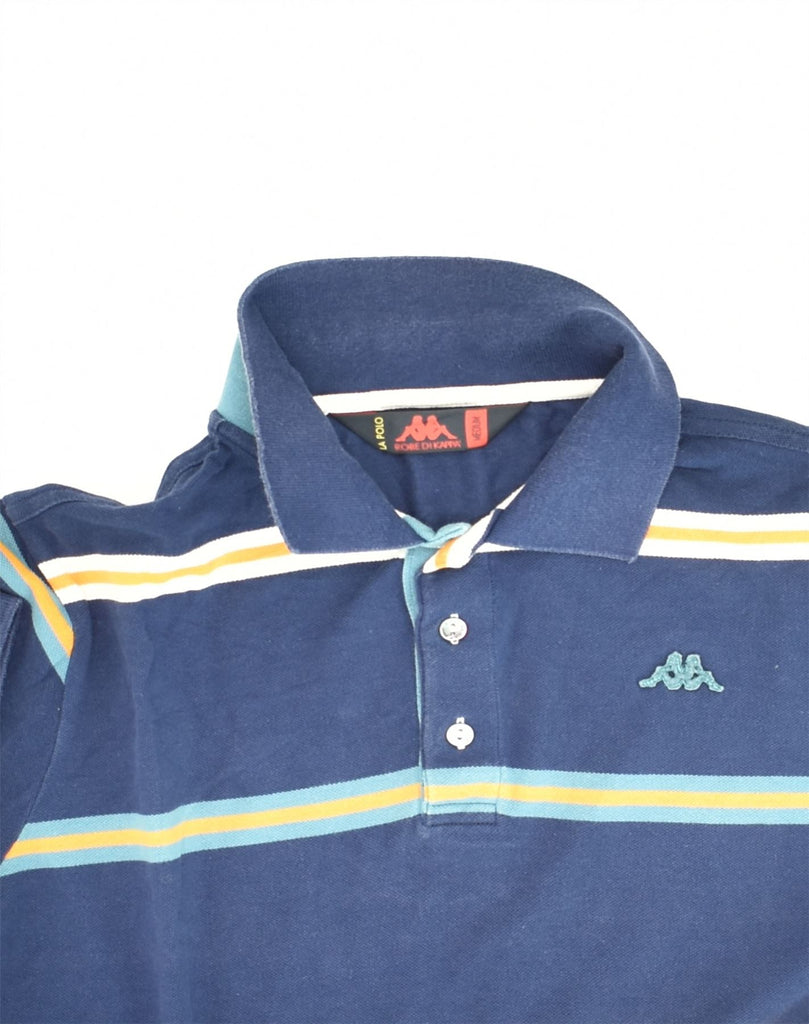 KAPPA Mens Polo Shirt Medium Blue Striped Cotton | Vintage Kappa | Thrift | Second-Hand Kappa | Used Clothing | Messina Hembry 