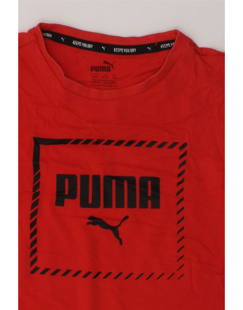 PUMA Boys Graphic T-Shirt Top 9-10 Years Red Cotton | Vintage Puma | Thrift | Second-Hand Puma | Used Clothing | Messina Hembry 