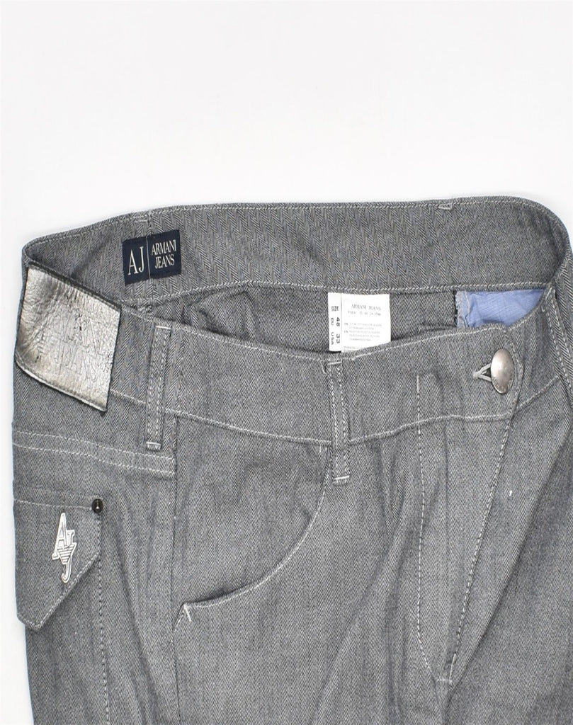 ARMANI Womens Straight Casual Trousers W38 L29 Grey Cotton | Vintage | Thrift | Second-Hand | Used Clothing | Messina Hembry 