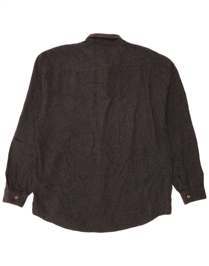 Vintage Mens Flannel Shirt Large Black Cotton