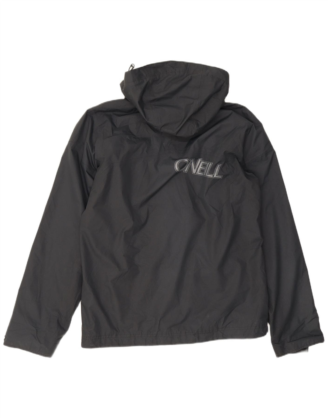 O'Neill Mens Graphic Hooded Windbreaker Jacket UK 34 XS Black Polyester