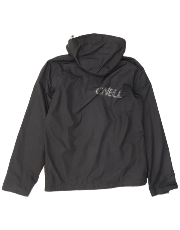 O'Neill Mens Graphic Hooded Windbreaker Jacket UK 34 XS Black Polyester