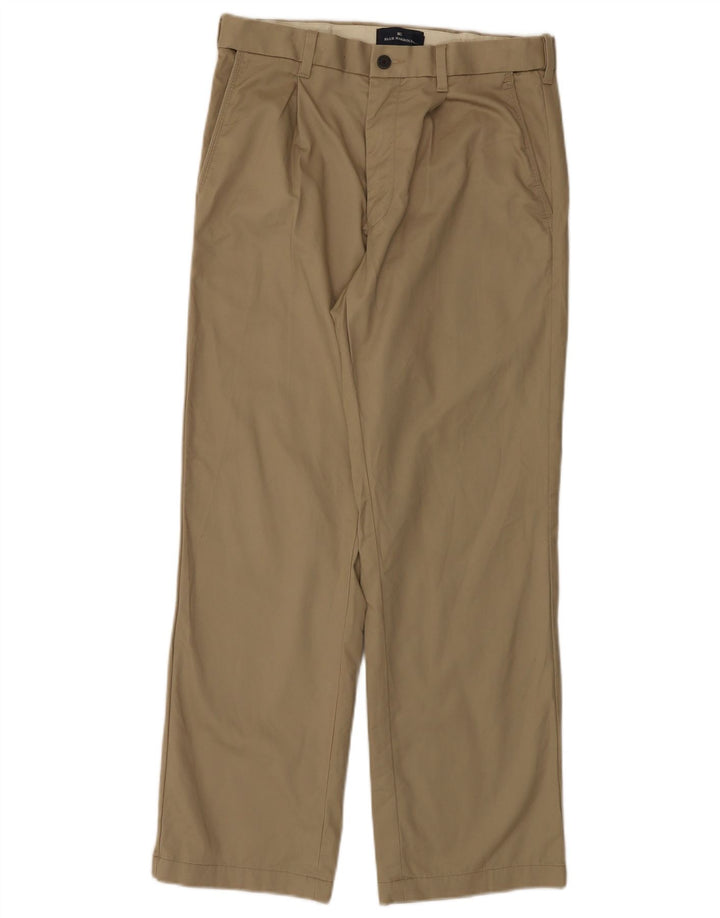 MARKS & SPENCER Mens Straight Chino Trousers W30 L29 Beige Cotton