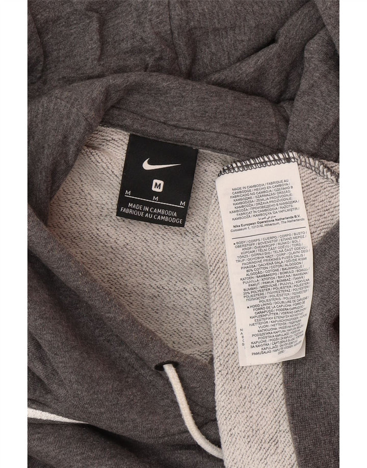NIKE Mens Graphic Hoodie Jumper Medium Grey Cotton