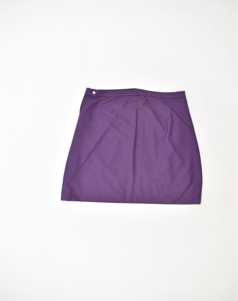 VINTAGE Womens Mini Skirt W36 3XL Purple Wool | Vintage | Thrift | Second-Hand | Used Clothing | Messina Hembry 