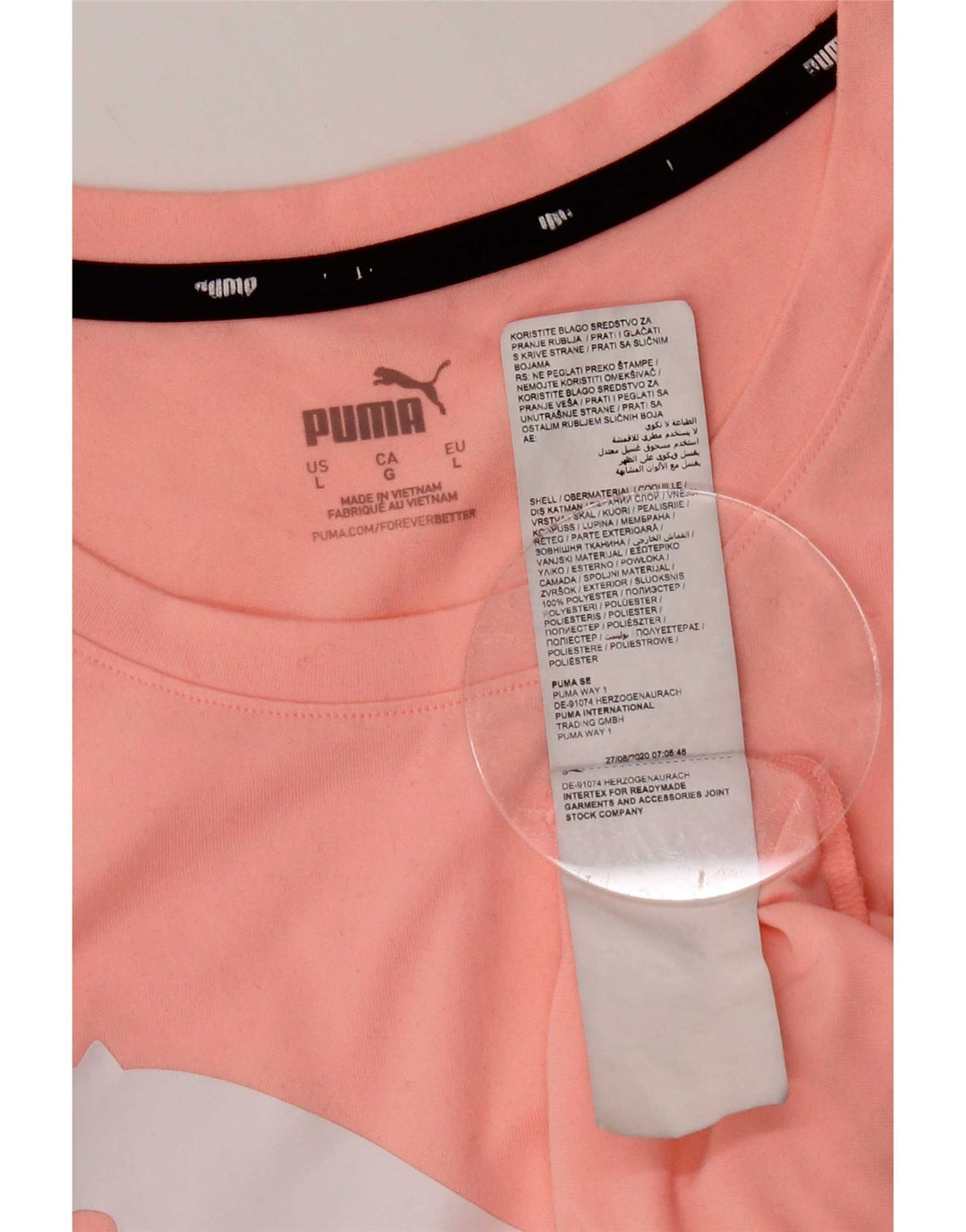 Puma Womens Graphic Vest Top UK 16 Large Pink Polyester