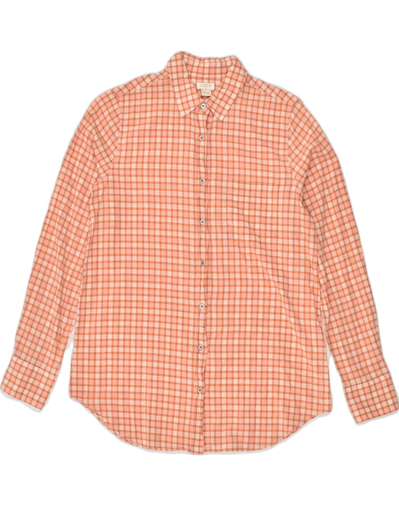 J. CREW Womens Shirt UK 10 Small Orange Check Cotton | Vintage J. Crew | Thrift | Second-Hand J. Crew | Used Clothing | Messina Hembry 