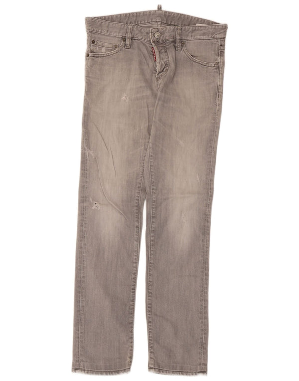 Dsquared2 Womens Distressed Slim Jeans IT 46 Large W32 L30 Grey Cotton