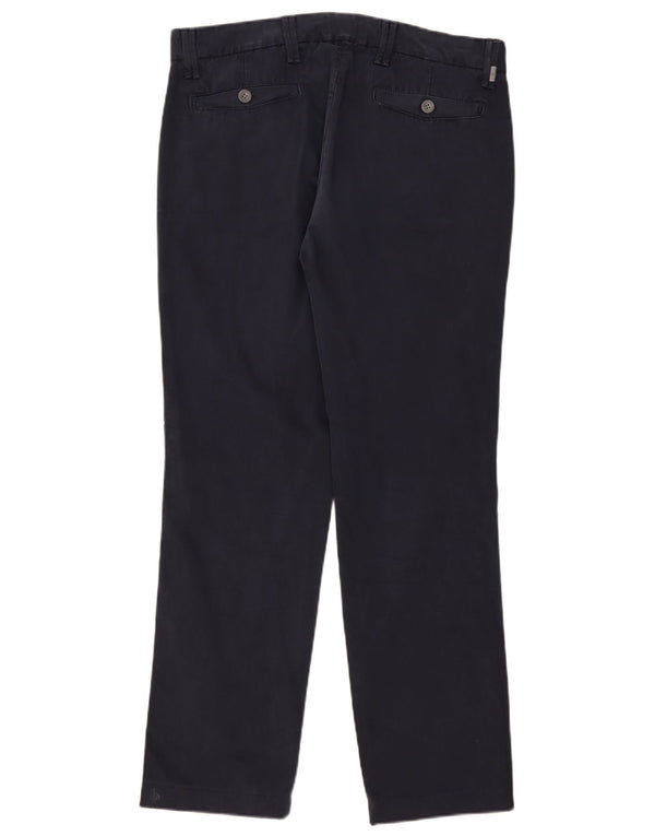 Liu Jo Mens Regular Chino Trousers W36 L31 Navy Blue Cotton