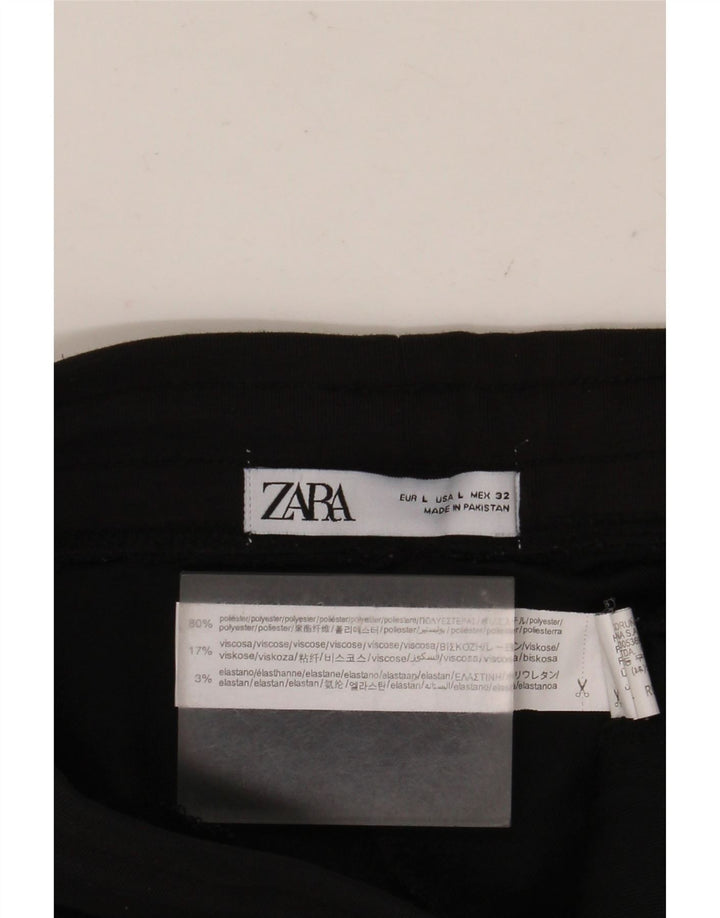 ZARA Womens Tracksuit Trousers Joggers UK 14 Large  Black Polyester
