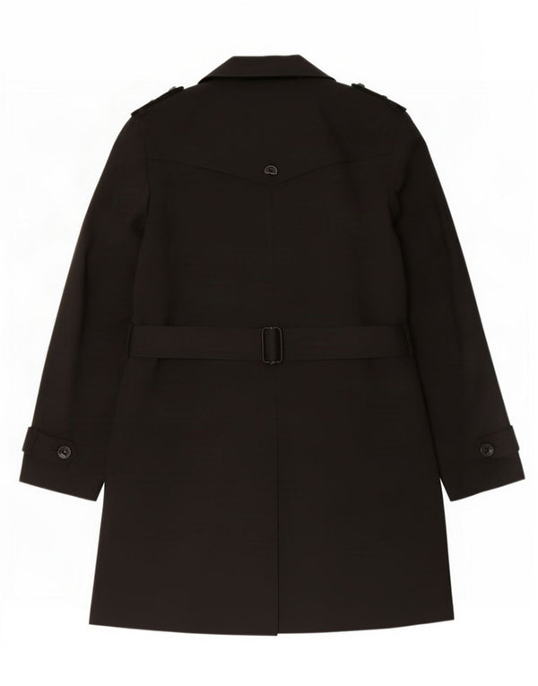 Marks & Spencer Womens Trench Coat UK 12 Medium Black Polyester