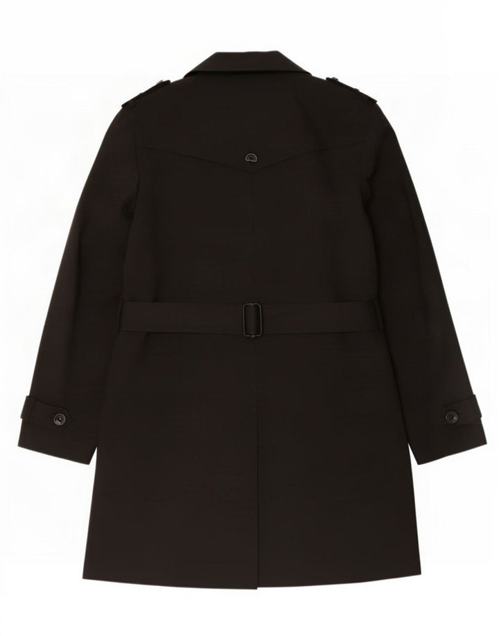 Marks & Spencer Womens Trench Coat UK 12 Medium Black Polyester