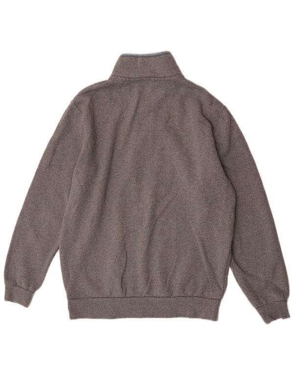 Crew Clothing Mens Zip Neck Sweatshirt Jumper Large Grey Cotton