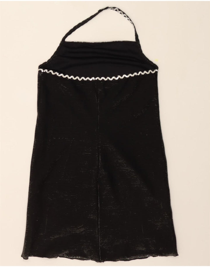 BENETTON Womens Halter Dress UK 12 Medium Black Polyester Vintage Benetton and Second-Hand Benetton from Messina Hembry 