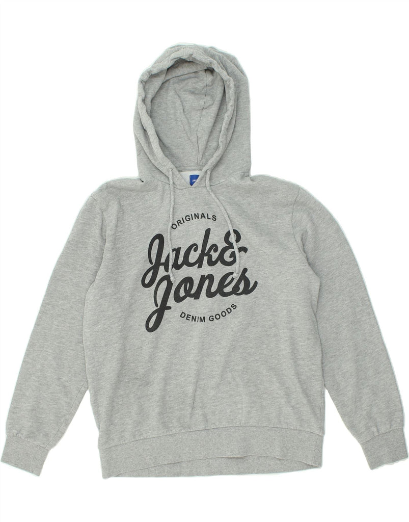 JACK & JONES Mens Graphic Hoodie Jumper XL Grey Cotton | Vintage Jack & Jones | Thrift | Second-Hand Jack & Jones | Used Clothing | Messina Hembry 