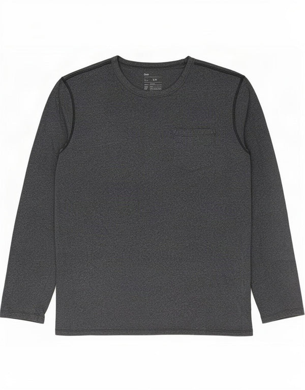Gap Mens Top Long Sleeve Small Grey Flecked Cotton
