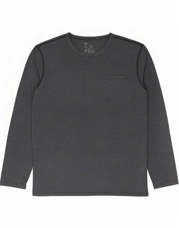 Gap Mens Top Long Sleeve Small Grey Flecked Cotton