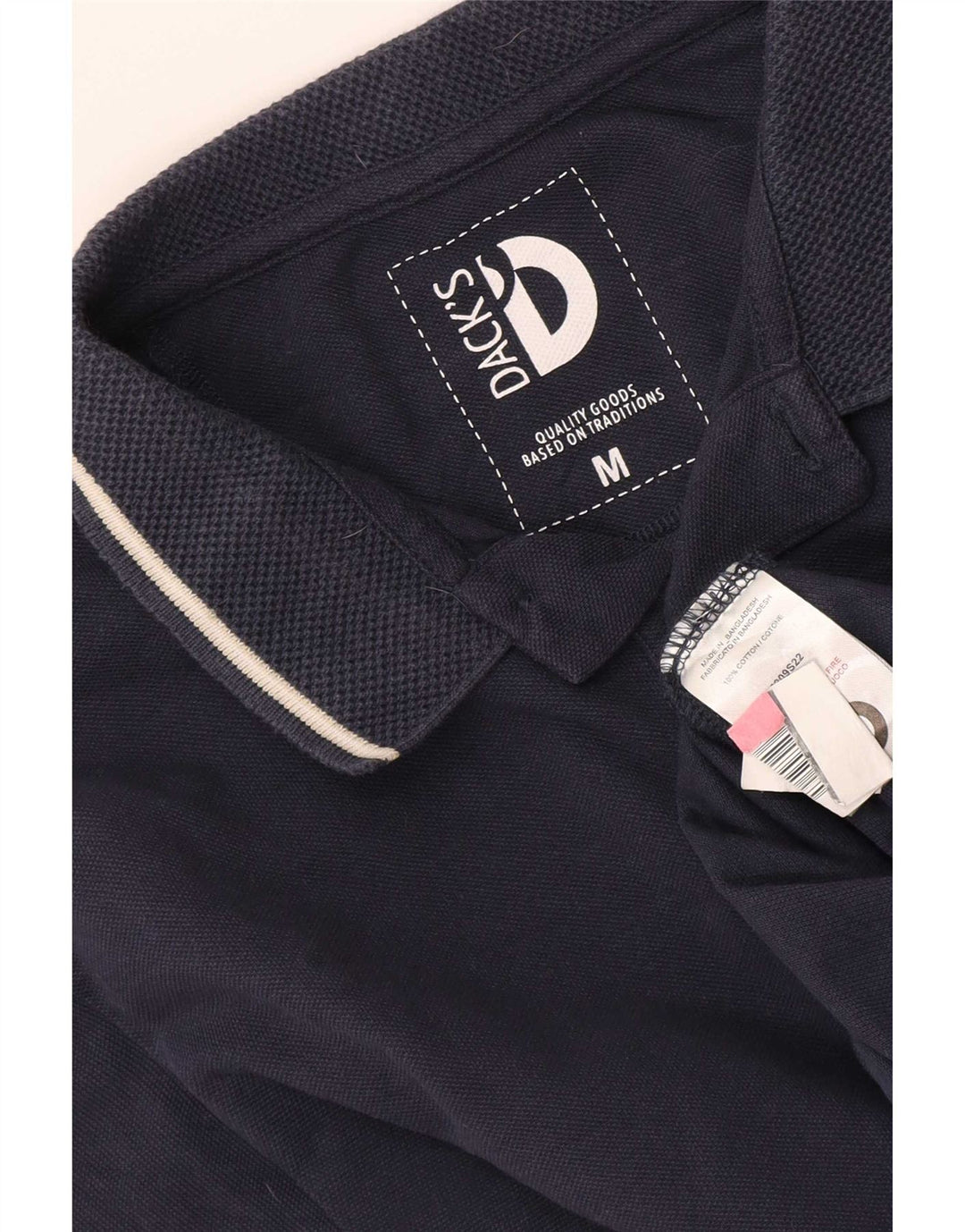 Dack's Mens Polo Shirt Medium Navy Blue Cotton