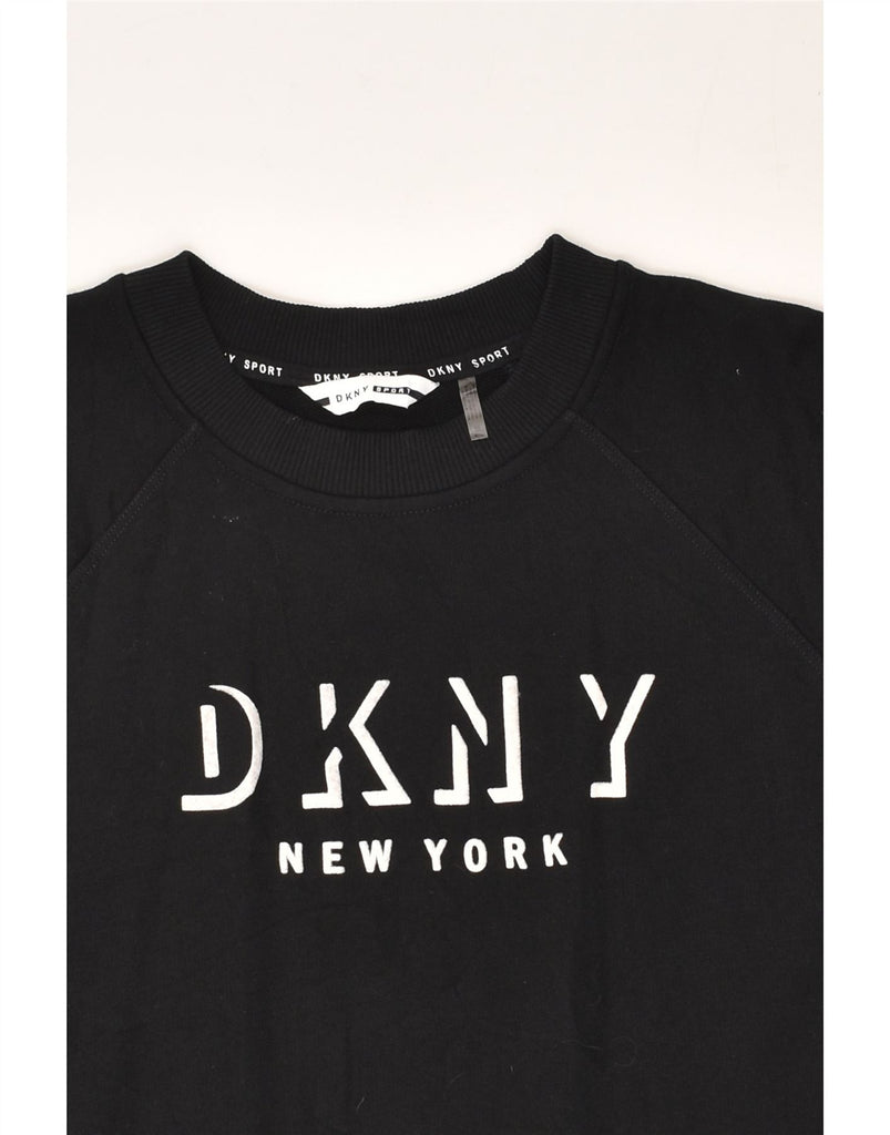 DKNY Mens Graphic Sweatshirt Jumper Medium Black | Vintage Dkny | Thrift | Second-Hand Dkny | Used Clothing | Messina Hembry 